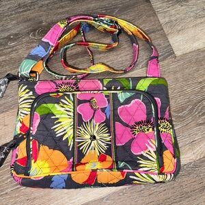 Vera Bradley Floral Print Crossbody bag size 6H X 10L adjustable strap fabric